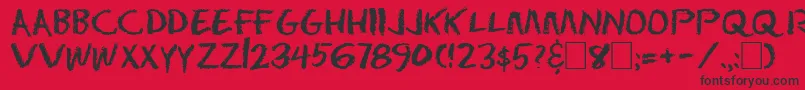 DsEraserCyr Font – Black Fonts on Red Background