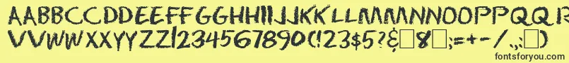 DsEraserCyr Font – Black Fonts on Yellow Background