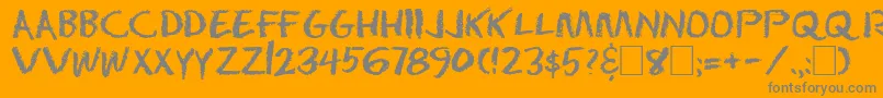 DsEraserCyr-Schriftart – Graue Schriften auf orangefarbenem Hintergrund