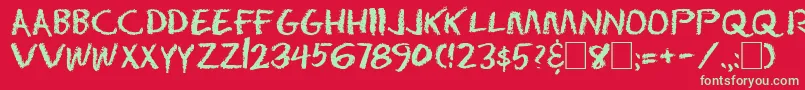 DsEraserCyr Font – Green Fonts on Red Background