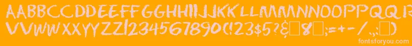 DsEraserCyr Font – Pink Fonts on Orange Background