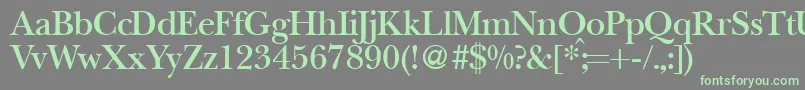 BaskervillenovatwodemiRegular Font – Green Fonts on Gray Background