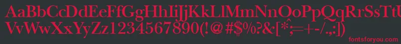 BaskervillenovatwodemiRegular Font – Red Fonts on Black Background