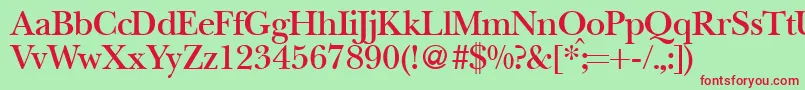 BaskervillenovatwodemiRegular Font – Red Fonts on Green Background