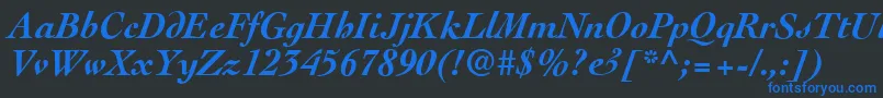 CockneyBolditalic Font – Blue Fonts on Black Background