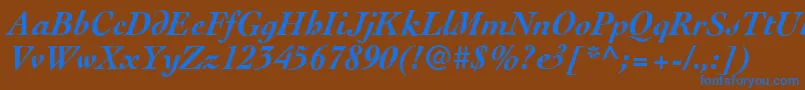 CockneyBolditalic Font – Blue Fonts on Brown Background