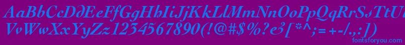 CockneyBolditalic Font – Blue Fonts on Purple Background