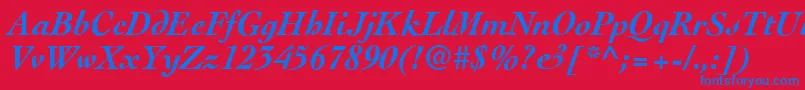 CockneyBolditalic Font – Blue Fonts on Red Background