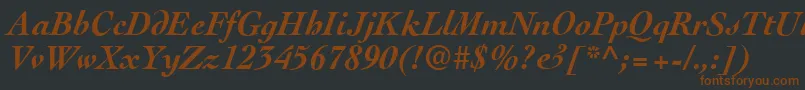 CockneyBolditalic Font – Brown Fonts on Black Background