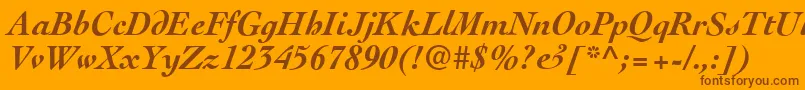 CockneyBolditalic Font – Brown Fonts on Orange Background