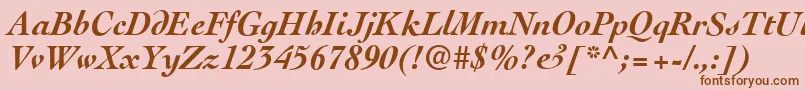 CockneyBolditalic Font – Brown Fonts on Pink Background