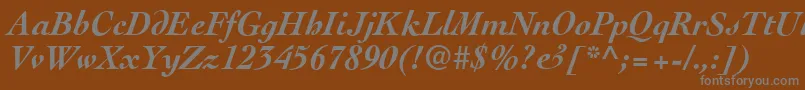 CockneyBolditalic Font – Gray Fonts on Brown Background