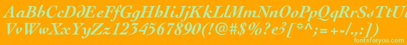 CockneyBolditalic Font – Green Fonts on Orange Background