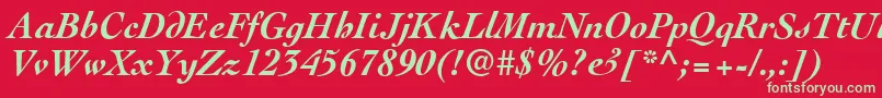 CockneyBolditalic Font – Green Fonts on Red Background