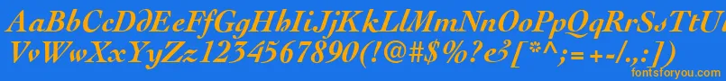 CockneyBolditalic Font – Orange Fonts on Blue Background