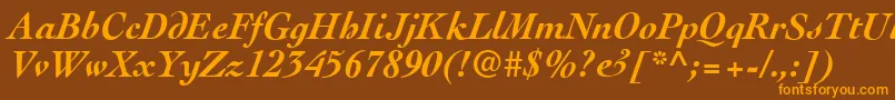 CockneyBolditalic Font – Orange Fonts on Brown Background