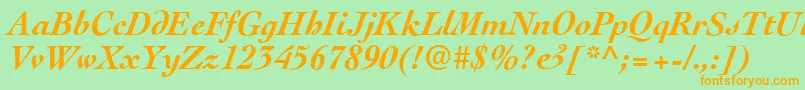 CockneyBolditalic Font – Orange Fonts on Green Background