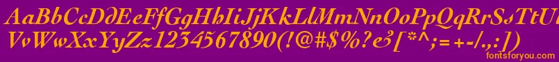 CockneyBolditalic Font – Orange Fonts on Purple Background