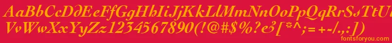 CockneyBolditalic Font – Orange Fonts on Red Background