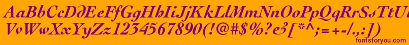 CockneyBolditalic Font – Purple Fonts on Orange Background