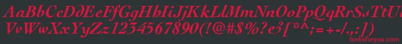 CockneyBolditalic Font – Red Fonts on Black Background