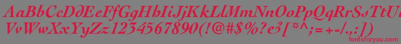 CockneyBolditalic Font – Red Fonts on Gray Background