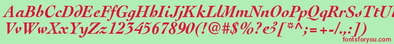 CockneyBolditalic Font – Red Fonts on Green Background