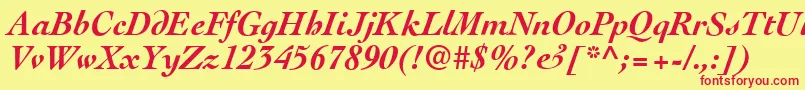 CockneyBolditalic Font – Red Fonts on Yellow Background