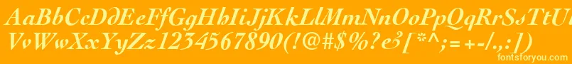 CockneyBolditalic Font – Yellow Fonts on Orange Background