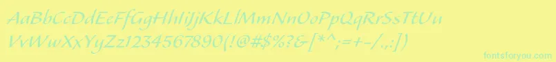 Weitere Informationen zur Alexastd-Schriftart Alexastd-Schriftart – Grüne Schriften auf gelbem Hintergrund