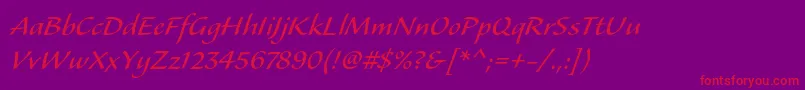 Alexastd Font – Red Fonts on Purple Background