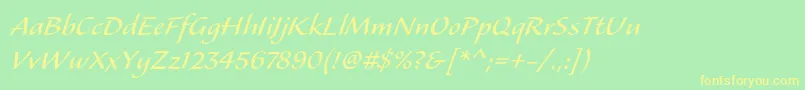 Alexastd Font – Yellow Fonts on Green Background