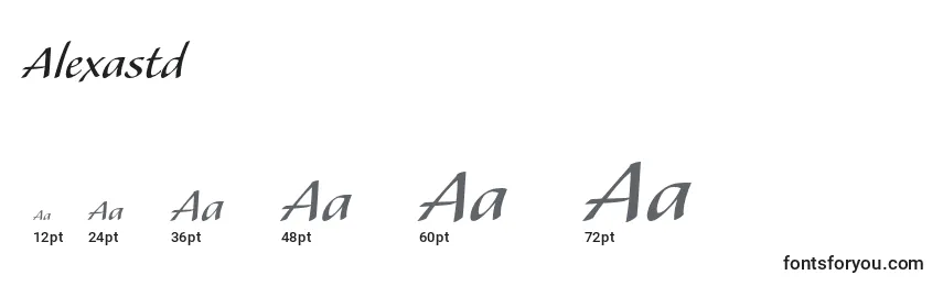Размеры шрифта Alexastd