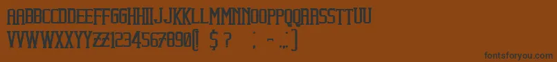 Więcej informacji o czcionce BeholderBold Czcionka BeholderBold – czarne czcionki na brązowym tle
