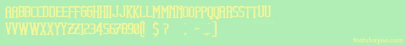 BeholderBold Font – Yellow Fonts on Green Background