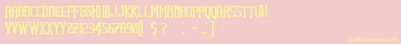 BeholderBold-Schriftart – Gelbe Schriften auf rosa Hintergrund