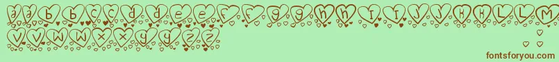 Czcionka LoveYouTooTfb – brązowe czcionki na zielonym tle