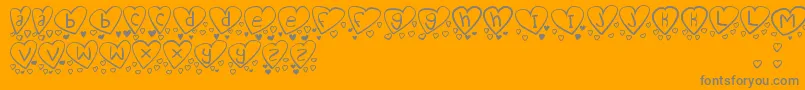 LoveYouTooTfb-Schriftart – Graue Schriften auf orangefarbenem Hintergrund