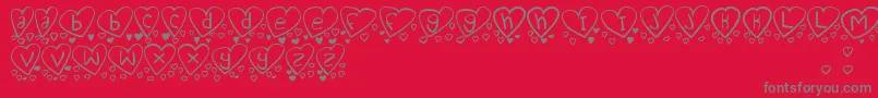 フォントLoveYouTooTfb – 赤い背景に灰色の文字
