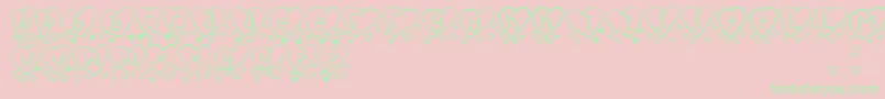 LoveYouTooTfb-Schriftart – Grüne Schriften auf rosa Hintergrund