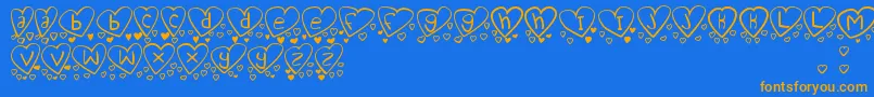 LoveYouTooTfb Font – Orange Fonts on Blue Background