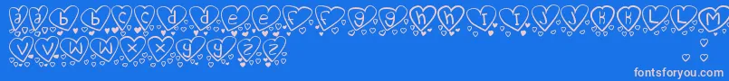 LoveYouTooTfb Font – Pink Fonts on Blue Background