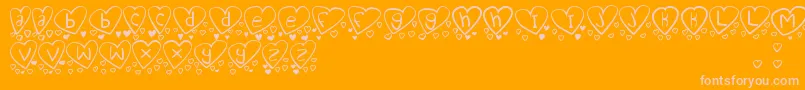 LoveYouTooTfb-fontti – vaaleanpunaiset fontit oranssilla taustalla