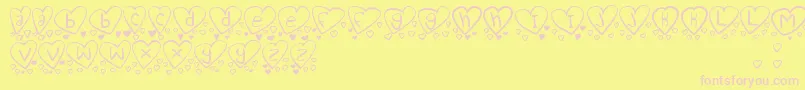 Шрифт LoveYouTooTfb – розовые шрифты на жёлтом фоне