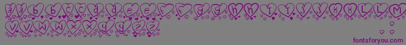 Czcionka LoveYouTooTfb – fioletowe czcionki na szarym tle