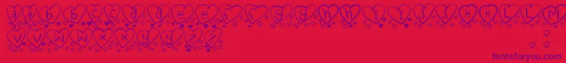 LoveYouTooTfb Font – Purple Fonts on Red Background
