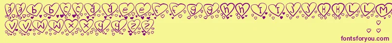 Police LoveYouTooTfb – polices violettes sur fond jaune