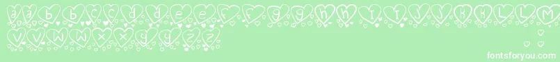 LoveYouTooTfb-Schriftart – Weiße Schriften auf grünem Hintergrund