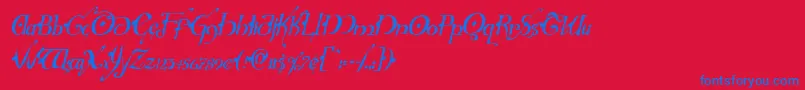 Hollyjinglesolidcondital Font – Blue Fonts on Red Background