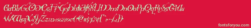 Hollyjinglesolidcondital Font – Green Fonts on Red Background